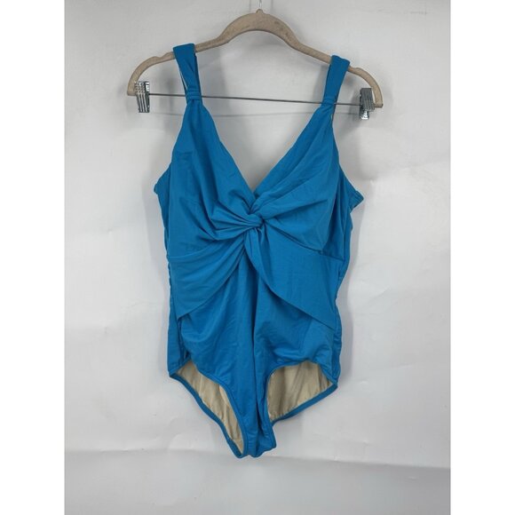 Miracle Suit One Piece Swimsuit Women Plus Size 20W Blue Beach Summer Resort - Picture 1 of 6